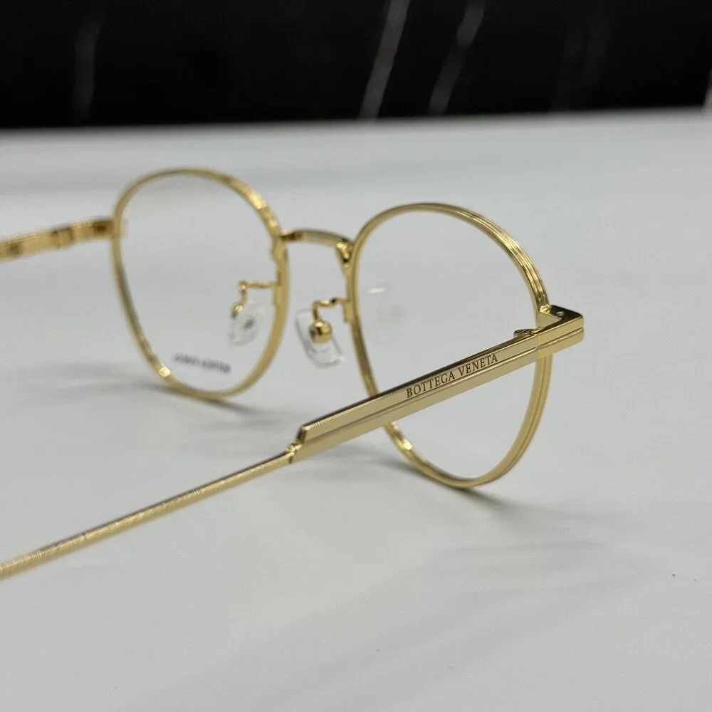 NEW BOTTEGA VENETA BV1016OA 002 ROUND GOLD UNISEX EYEGLASSES BOTTEGA VENETA